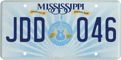 MS license plate JDD046