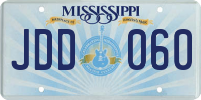 MS license plate JDD060