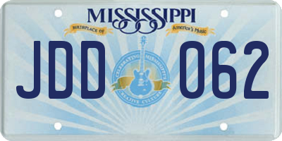 MS license plate JDD062