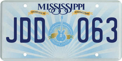 MS license plate JDD063