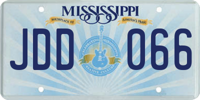 MS license plate JDD066