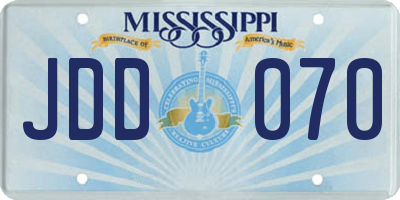 MS license plate JDD070