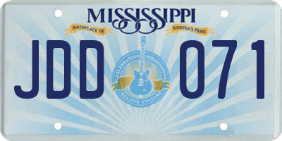 MS license plate JDD071