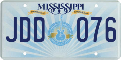 MS license plate JDD076