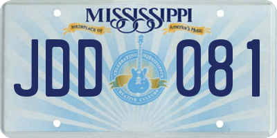 MS license plate JDD081