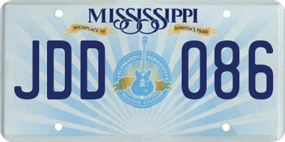 MS license plate JDD086