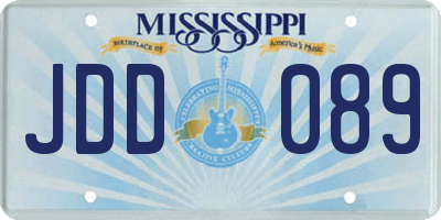 MS license plate JDD089