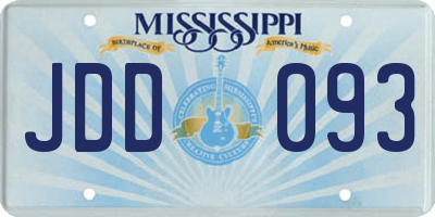 MS license plate JDD093