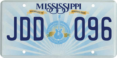 MS license plate JDD096
