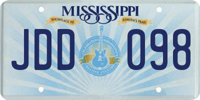 MS license plate JDD098