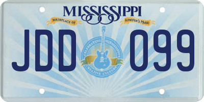 MS license plate JDD099