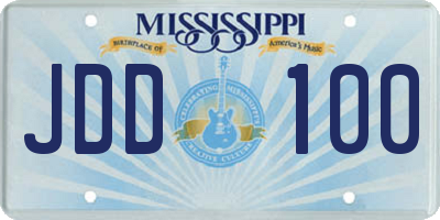 MS license plate JDD100