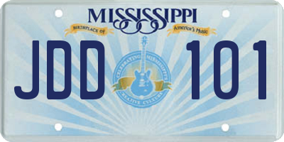 MS license plate JDD101
