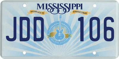 MS license plate JDD106