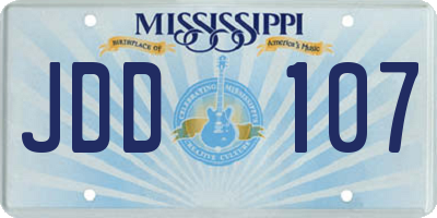 MS license plate JDD107