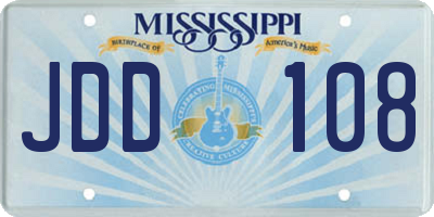 MS license plate JDD108
