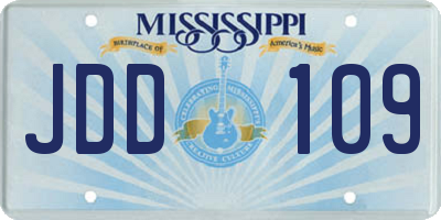 MS license plate JDD109