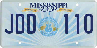 MS license plate JDD110