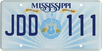 MS license plate JDD111