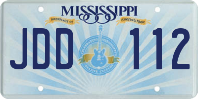 MS license plate JDD112