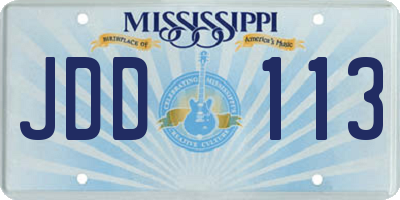 MS license plate JDD113