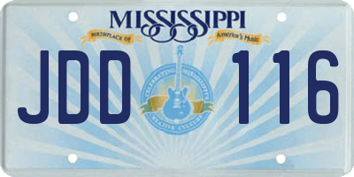 MS license plate JDD116
