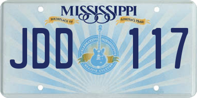 MS license plate JDD117