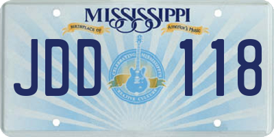 MS license plate JDD118