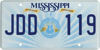 MS license plate JDD119