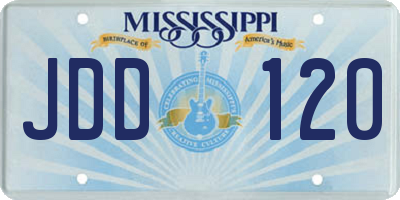 MS license plate JDD120