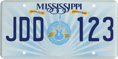 MS license plate JDD123