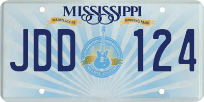 MS license plate JDD124