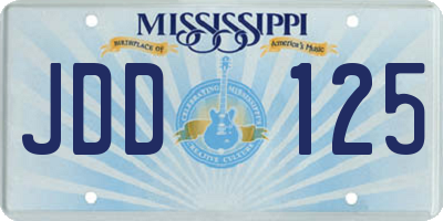 MS license plate JDD125