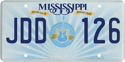MS license plate JDD126