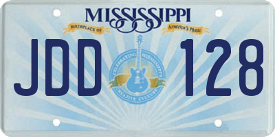 MS license plate JDD128