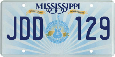 MS license plate JDD129