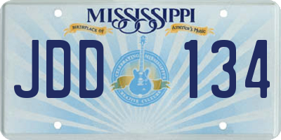 MS license plate JDD134