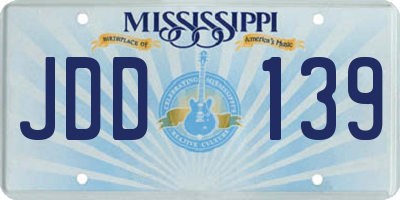 MS license plate JDD139