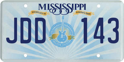 MS license plate JDD143