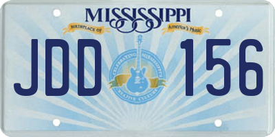 MS license plate JDD156