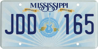 MS license plate JDD165
