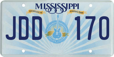 MS license plate JDD170