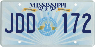 MS license plate JDD172