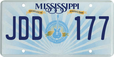 MS license plate JDD177