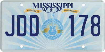 MS license plate JDD178