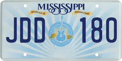 MS license plate JDD180
