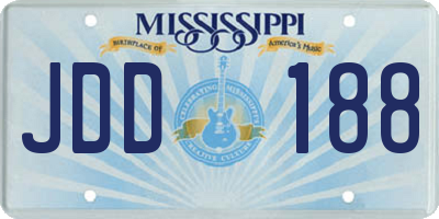 MS license plate JDD188