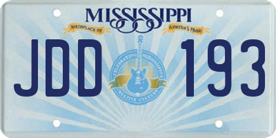 MS license plate JDD193