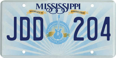 MS license plate JDD204