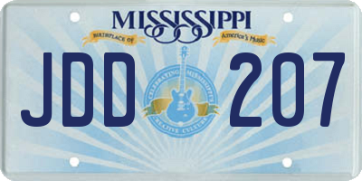 MS license plate JDD207